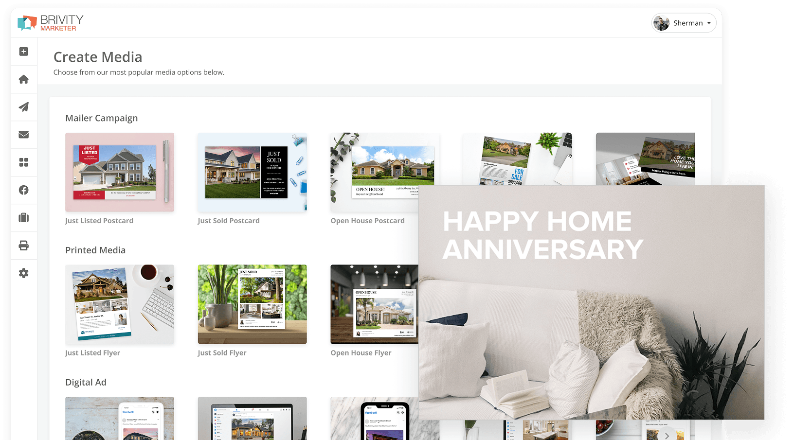 Brivity Marketer interface